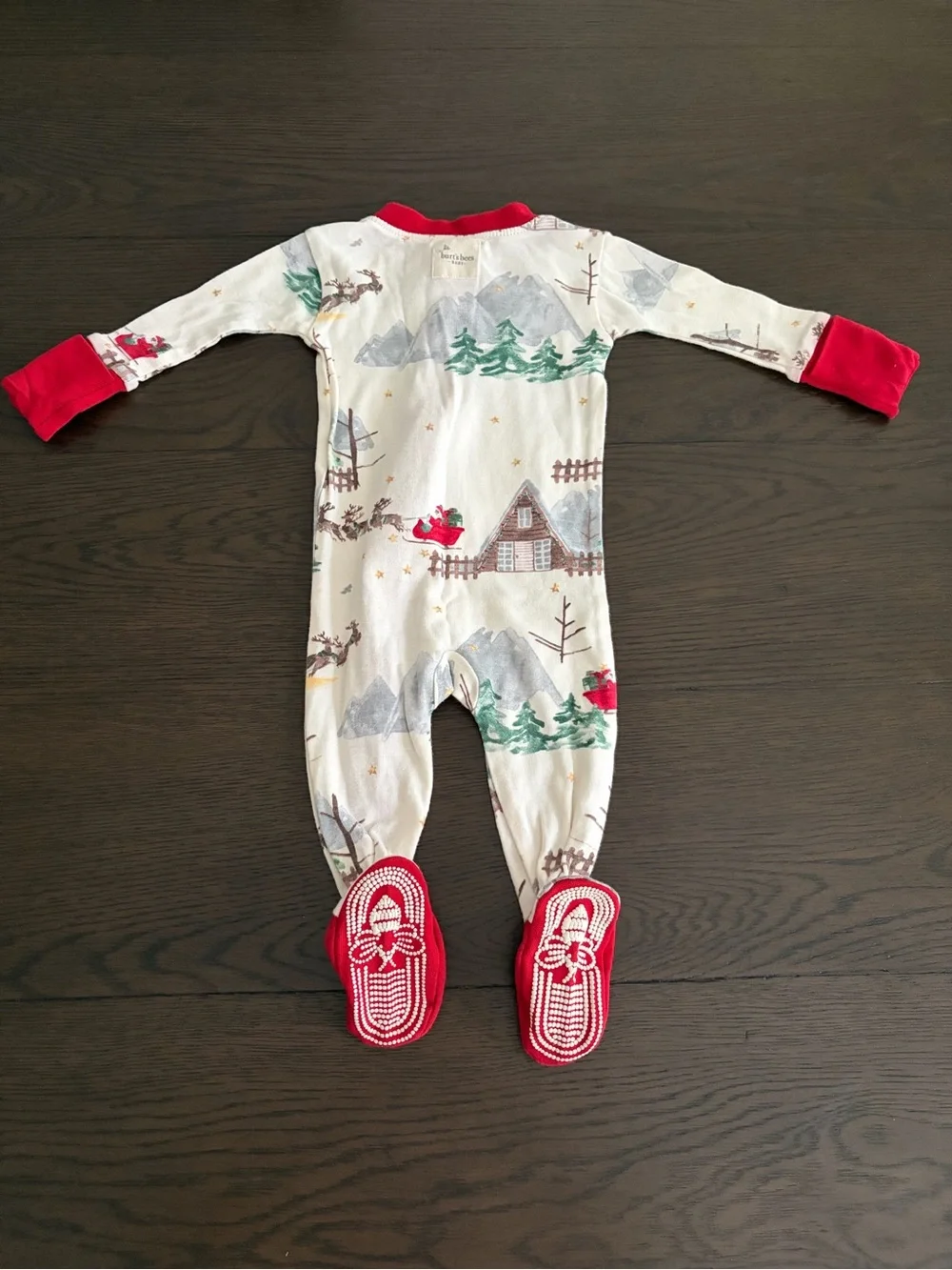 Santa’s Sleigh Zip Front Footed Sleeper (0-3M)